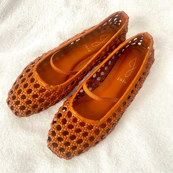 Joie Weavy Brown Ballet Flats Size 7.5 Faux Leather